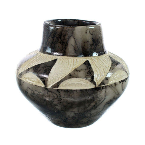 Native American Navajo Horse Hair Pottery JX130455
